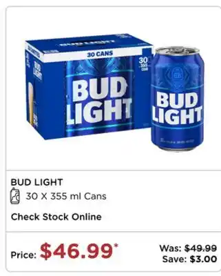 The Beer Store BUD LIGHT offer