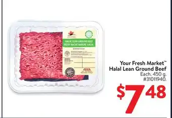 Walmart Your Fresh Market Halal Lean Ground Beef offer