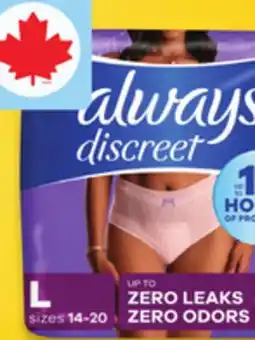 Walmart Always Discreet Underwear offer