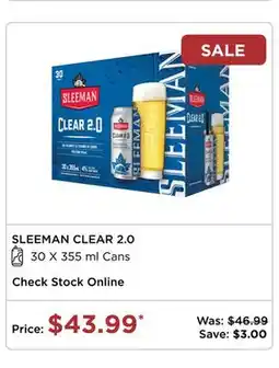 The Beer Store SLEEMAN CLEAR 2.0 offer