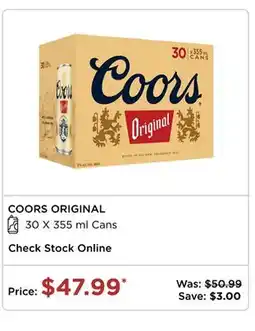 The Beer Store COORS ORIGINAL offer