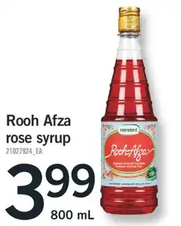 Fortinos ROOH AFZA ROSE SYRUP, 800 ML offer