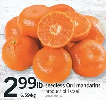 Fortinos SEEDLESS ORRI MANDARINS offer