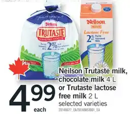 Fortinos NEILSON TRUTASTE MILK, CHOCOLATE MILK, 4 L OR TRUTASTE LACTOSE FREE MILK, 2 L offer