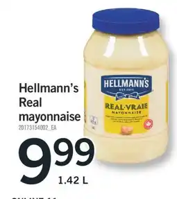 Fortinos HELLMANN'S REAL MAYONNAISE, 1.42 L offer