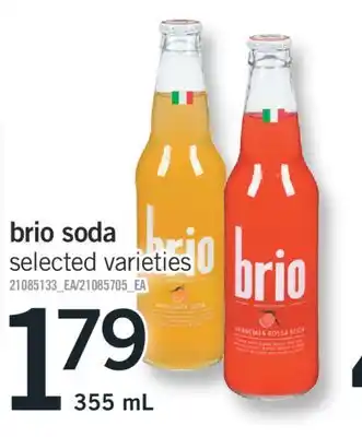 Fortinos BRIO SODA, 355 ML offer