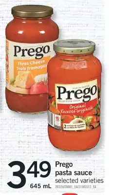 Fortinos PREGO PASTA SAUCE, 645 ML offer