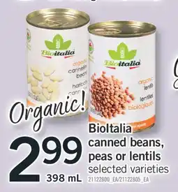 Fortinos BIOITALIA CANNED BEANS, PEAS OR LENTILS, 398 ML offer