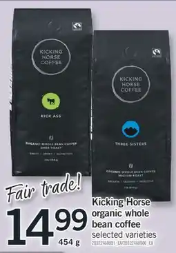 Fortinos KICKING HORSE ORGANIC WHOLE BEAN COFFEE, 454 G offer