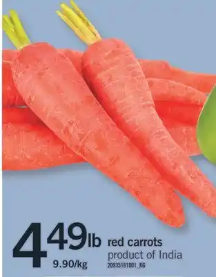 Fortinos RED CARROTS offer