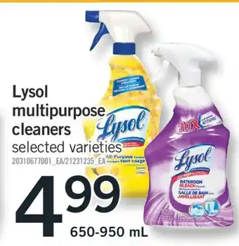 Fortinos LYSOL MULTIPURPOSE CLEANERS, 650-950 ML offer