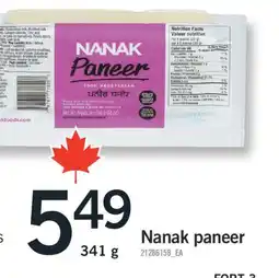 Fortinos NANAK PANEER, 341 G offer