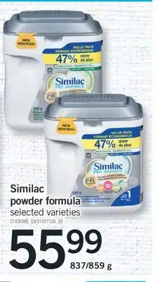 Fortinos SIMILAC FORMULA POWDER, 837/859 G offer