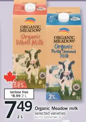 Fortinos ORGANIC MEADOW MILK, 2 L offer