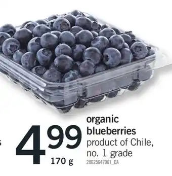 Fortinos ORGANIC BLUEBERRIES, 170 G offer