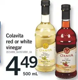 Fortinos COLAVITA RED OR WHITE VINEGAR, 500 mL offer