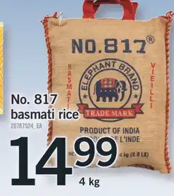 Fortinos NO. 817 BASMATI RICE, 4 KG offer