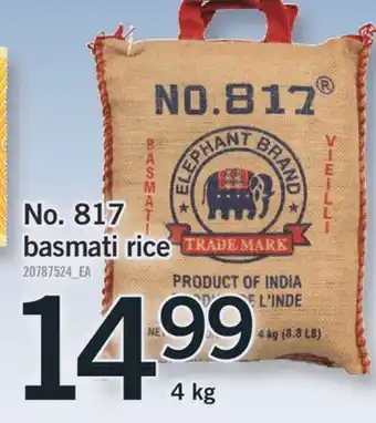 Fortinos NO. 817 BASMATI RICE, 4 KG offer