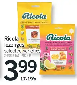 Fortinos RICOLA LOZENGES, 17-19'S offer