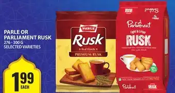 Food Basics PARLE OR PARLIAMENT RUSK offer