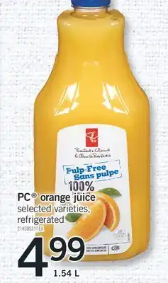 Fortinos PC ORANGE JUICE, 1.54 L offer