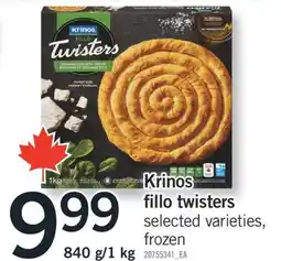 Fortinos KRINOS FILLO TWISTERS, 840 G/1 KG offer