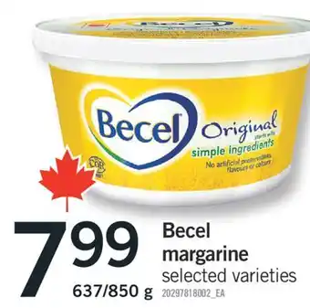 Fortinos BECEL MARGARINE, 637/850 G offer