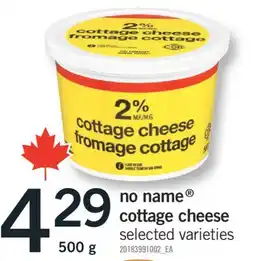 Fortinos NO NAME COTTAGE CHEESE, 500 G offer