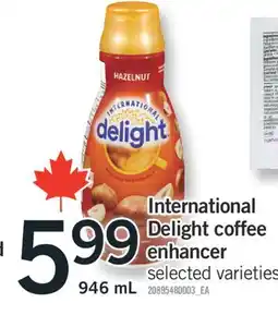 Fortinos INTERNATIONAL DELIGHT COFFEE ENHANCER, 946 ML offer