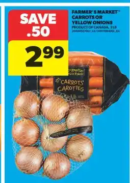 Real Canadian Superstore FARMER'S MARKET CARROTS OR YELLOW ONIONS, 3 LB offer