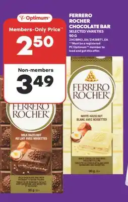 Real Canadian Superstore FERRERO ROCHER CHOCOLATE BAR, 90 G offer