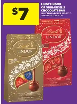 Real Canadian Superstore LINDT LINDOR OR GHIRARDELLI CHOCOLATE BAG, 142-153 G offer