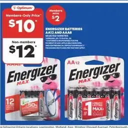 Real Canadian Superstore ENERGIZER BATTERIES AA12 AND AAA8 offer