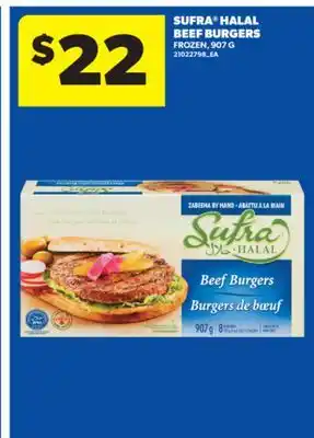 Real Canadian Superstore SUFRA HALAL BEEF BURGERS, 907 G offer