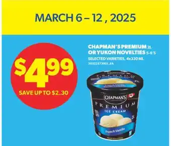 Real Canadian Superstore CHAPMAN'S PREMIUM 2L OR YUKON NOVELTIES 5-8' S offer