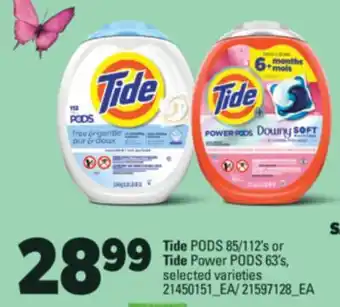 Real Canadian Superstore TIDE PODS 85/112' S OR TIDE POWER PODS 63' S offer