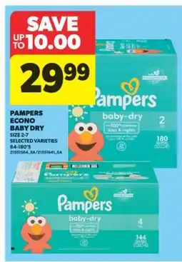 Real Canadian Superstore PAMPERS ECONO BABY DRY,84-180'S offer