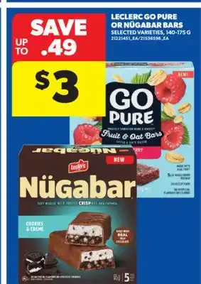 Real Canadian Superstore LECLERC GO PURE OR NÜGABAR BARS, 140-175 G offer