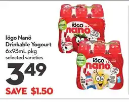 Longo's Nanö Drinkable Yogourt offer