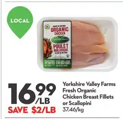 Longo's Fresh Organic Chicken Breast Fillets or Scallopini offer