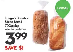 Longo's Country Sliced Bread offer