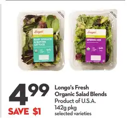 Longo's Fresh Organic Salad Blends offer