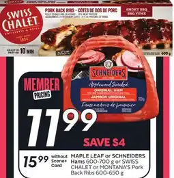 Sobeys MAPLE LEAF or SCHNEIDERS Hams offer