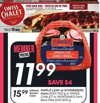 Sobeys MAPLE LEAF or SCHNEIDERS Hams offer