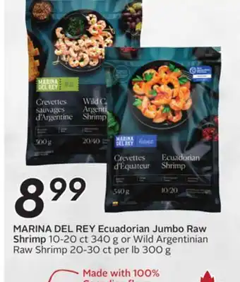 Sobeys MARINA DEL REY Ecuadorian Jumbo Raw Shrimp offer