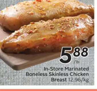 Sobeys In-Store Marinated Boneless Skinless Chicken Breast offer