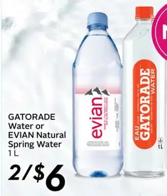 Sobeys GATORADE Water or EVIAN Natural Spring Water offer