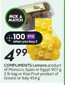 Sobeys COMPLIMENTS Lemons offer