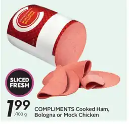 Sobeys COMPLIMENTS Cooked Ham, Bologna or Mock Chicken offer