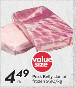 Sobeys Pork Belly skin on offer